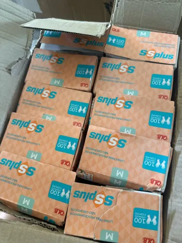 Luva De Procedimento Látex Com Pó SSPlus 100 Unidades ANVISA