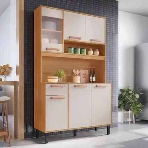 Cozinha Compacta 6 Portas 1 Gavetas 2 Nichos Nápoles - Itatiaia / entrega rápida