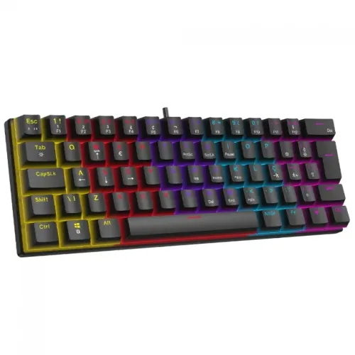 Teclado Mecânico Gamer Ninja Leap 60% Switch Blue Rainbow ABNT2 Preto