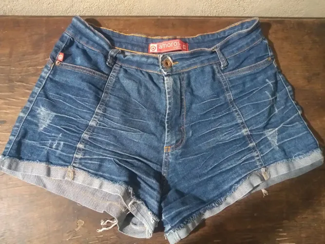 Short jeans feminino amorosa fashion