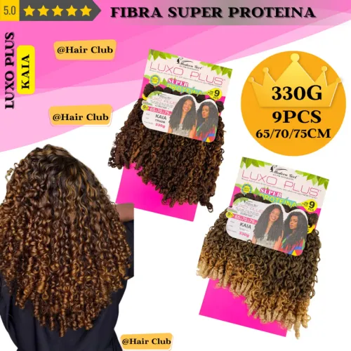 Fibra Super Proteina Cabelo Cacheado Modelo KAIA Luxo Plus Modern Girl 330g 75cm