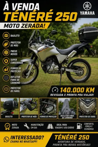 A clássica Ténéré 250, designer robusto e motor potente