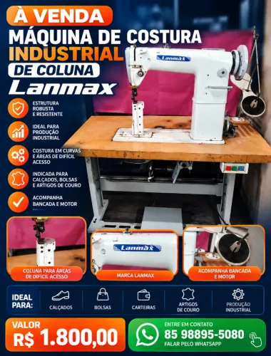 MÁQUINA DE COSTURA INDUSTRIAL DE COLUNA LANMAX