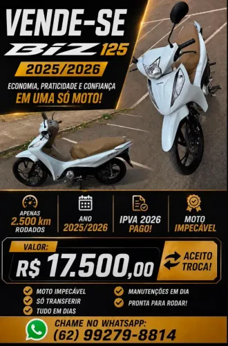 Vende esse moto biz em dias ano 2025 /2026