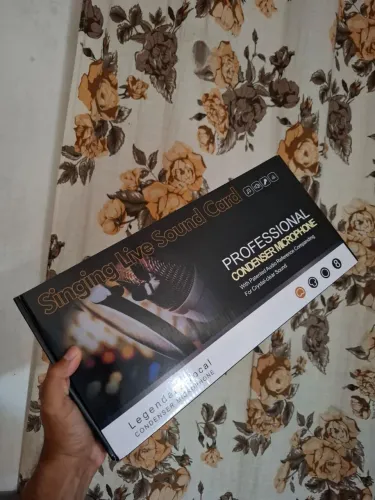 Kit Microfone Condensador com Placa De Som NOVO 