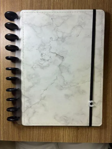 Caderno Inteligente Mármore Branco grande
