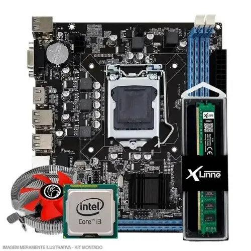 Kit Upgrade I3 2100 + Placa Mãe H61 1155 + 8gb Ddr3 + Cooler