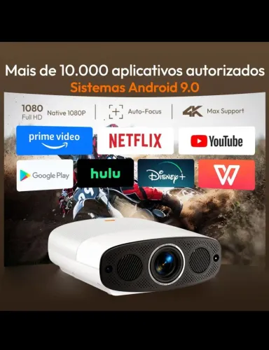 Projetor VEVSHAO A22 - NOVO - Full HD 4K Suportado