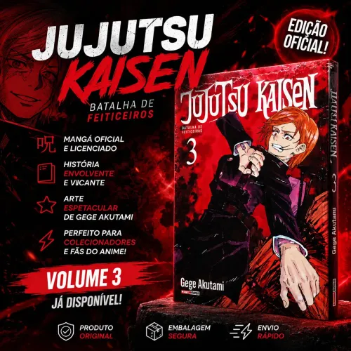 Mangá Jujitsu Kaisen - Vol. 3 - Batalha de Feiticeiros - Lacrado