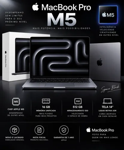 Macbook Pro 14? M5 16gb/ 512gb preto espacial Novo