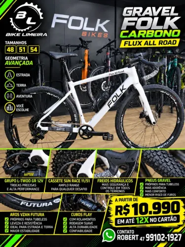 Bike Gravel Folk carbono tamanhos 48,51,54 