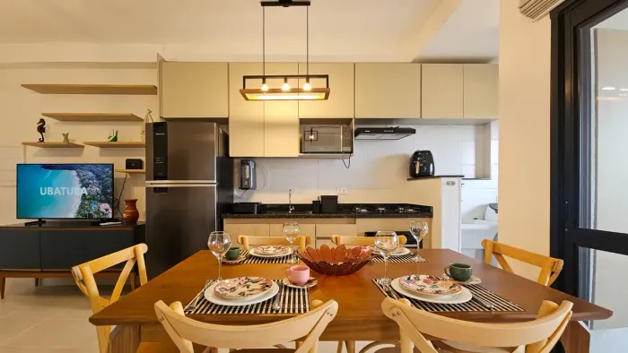 APARTAMENTO MOBILIADO À VENDA - CONDOMÍNIO VILLA MARANELLO - ITAGUÁ - UBATUBA
