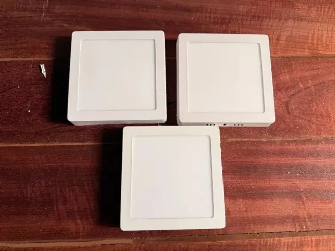 Lote 3x Plafon LED Avant 12W Sobrepor Quadrado 17x17 cm 6500K