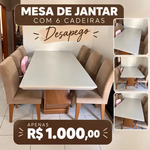 Mesa de jantar com 6 cadeiras