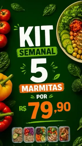 Kit semanal 5 marmitas por R$ 79,90