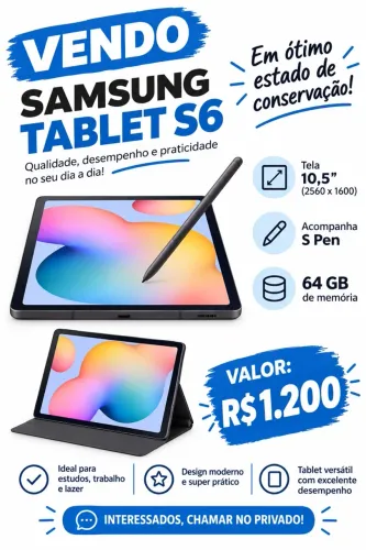 Tablet Sansung S6 lite perfeito estado