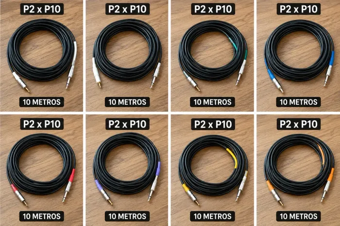 Cabos Prolongadores para Fone In-Ear - 10 Metros | P2 x P10 | Ideal para PowerPlay