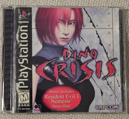 Vendo Dino Crisis com a demo de resident evil 3! Jogo original PS1