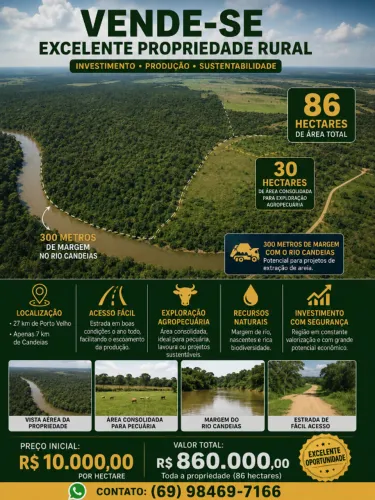 Área de 86 hectares