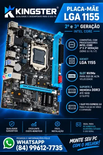 Placa mãe 1155 DDR3 nova na caixa