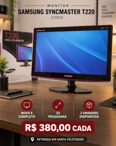 MONITOR SAMSUNG SYNCMASTER T220 - NOVO (C003)