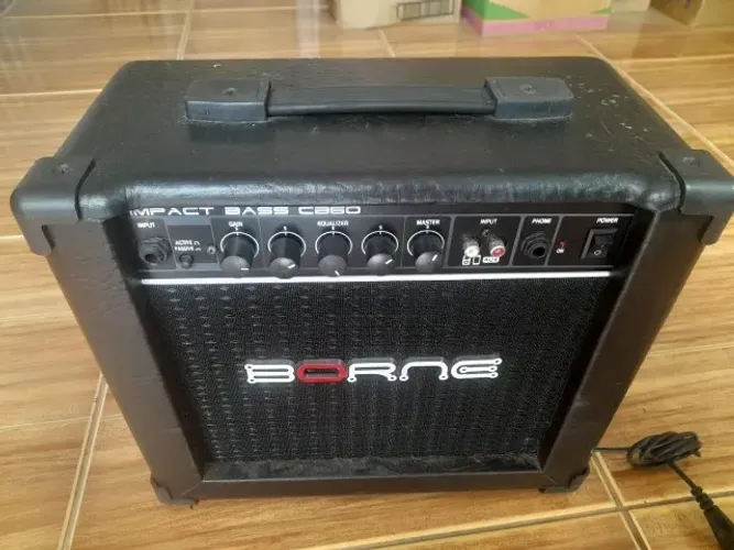 Cubo Baixo Borne CB60 Amplificador 20W Baixo Impacto Potência Distorcendo Graves Consertar