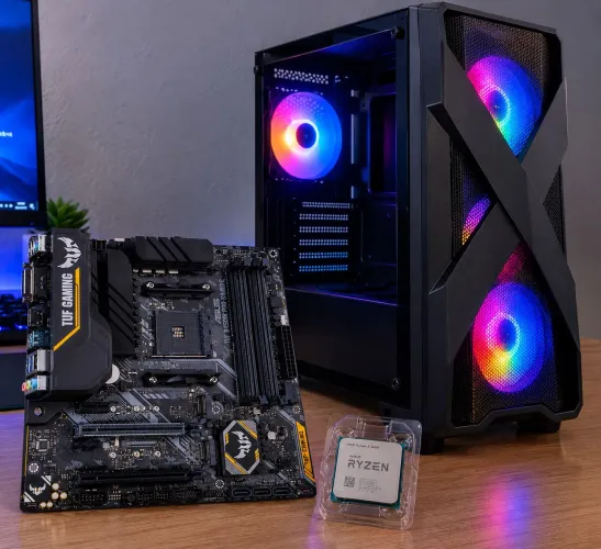 Placa mãe Asus B450M Pro Gammig + Ryzen 5 3600 + Gabinete.