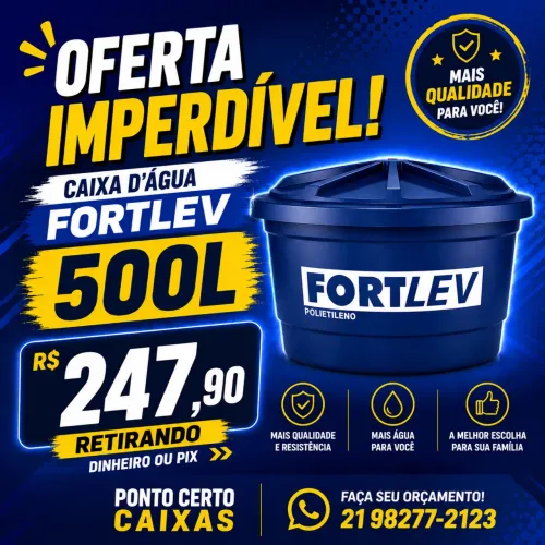 CAIXA D?ÁGUA 500L FORTLEV