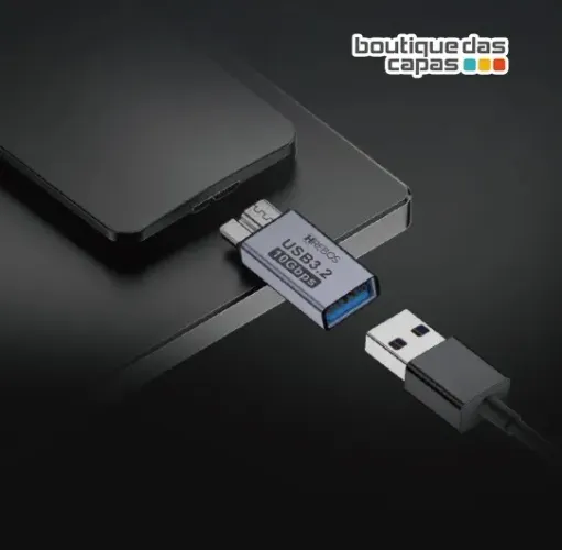 Adaptador Micro-B para USB Hrebos AD-232 - 3.2 + 10Gbps USB FEMEA X HD EXTERNO 3.2