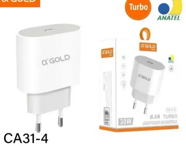 Fonte Carregadora USB-C Turbo 30w entrada Tipo C a'Gold