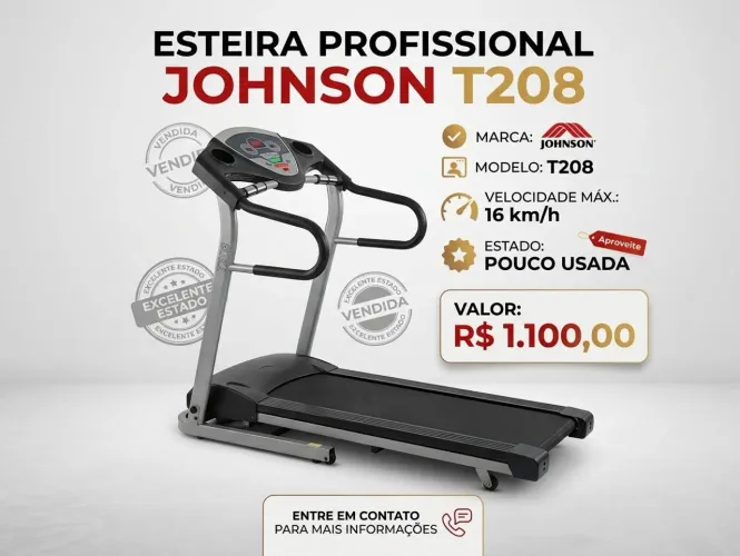 Esteira Johnson T208 - Até 16 km/h