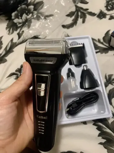Aparador de Barba Kemei KM6558 3 em 1 Recarregável