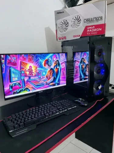 PC Gamer RX 6600 8GB/ i5 10ª Gen + 16GB RAM + SSD 480GB + HD 1TB + Monitor 100Hz 21.5