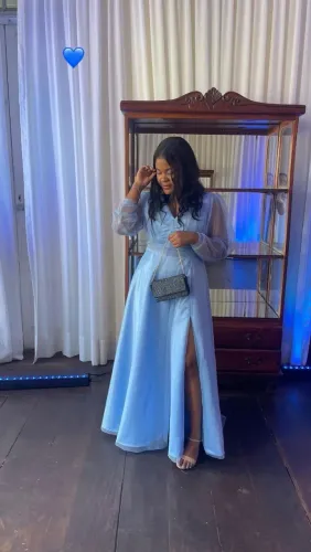 Vestido para casamento Madrinha 1 vez usado cor azul fraco