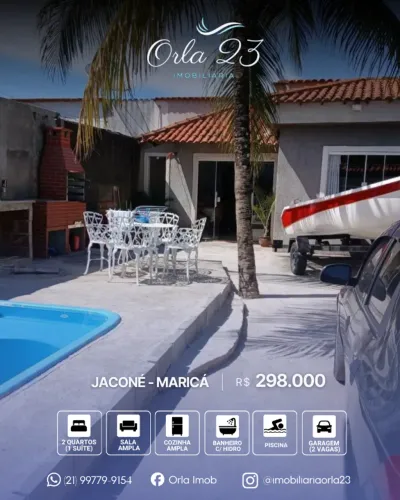 JACONÉ, ORLA 23 IMOBILIÁRIA VENDE! Casa próxima ao comércio, com piscina e hidromassagem