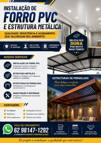 Forros PVC e esopor estruturas e reparos de fabricação em portões