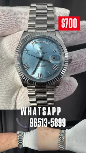 Relógio ROLEX DAY DATE AUTOMÁTICO MOSTRADOR AZUL TURQUESA