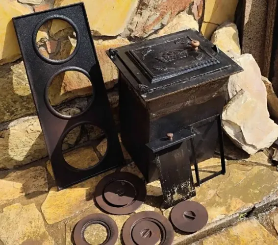 Fogão Lenha Forno Ferro Fundido Kit Completo