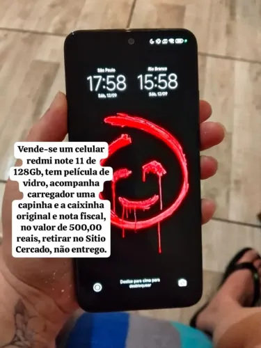 Vende-se um celular redmi note 11 128 GB, retirar no Sitio Cercado