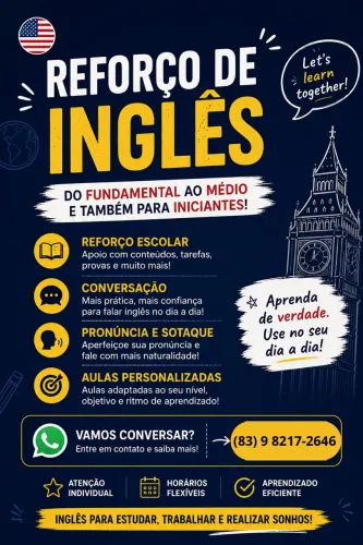 AULAS/REFORÇO DE INGLÊS