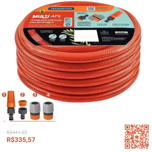 Mangueira de Jardim 30 Metros Tramontina Multi 1/2" em PVC