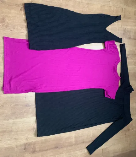 3 vestidos canelado