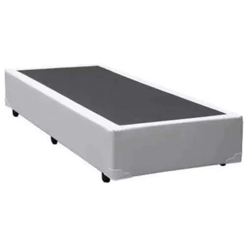 Base Box Solteiro Simples Corino Branco - BIOSTAR / pronta entrega 
