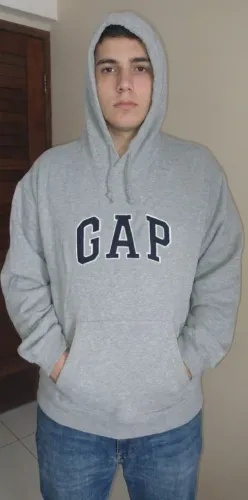 moletom gap cinza com capuz
