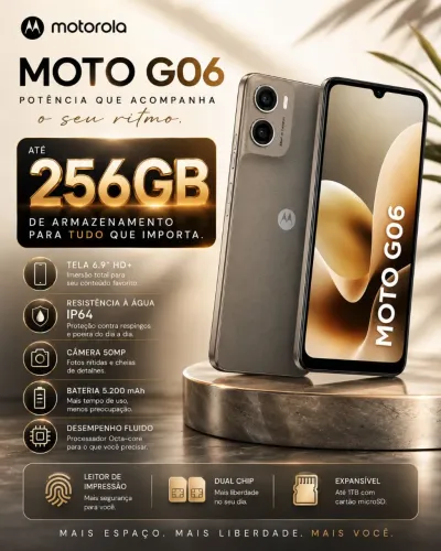 Motorola G06 256GB. Só venda. Novos