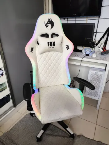 Cadeira Gamer Racer RGB FOX cor branca
