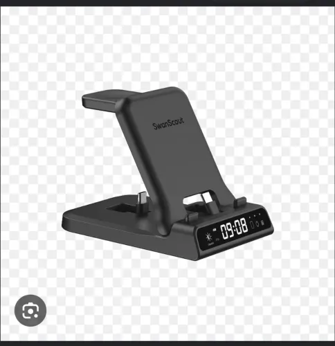Base de carregamento iPhone com relógio