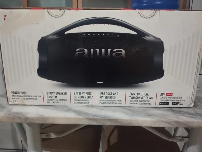 Caixa de Som Portátil Aiwa Boombox - NOVA E LACRADA