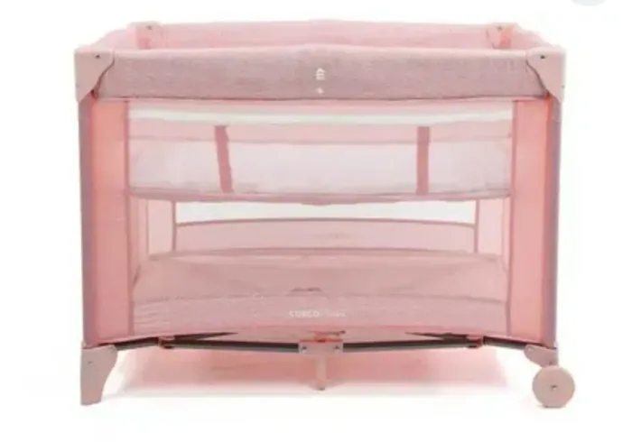 Berço Portátil Cosco Kids Nanny 2 Níveis de altura - Rosa