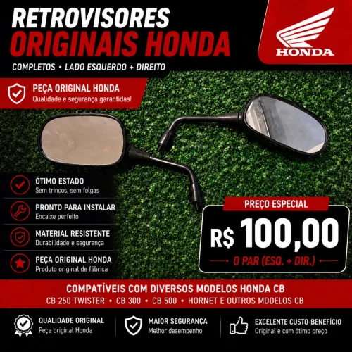 Retrovisores Originais Honda - Par Completo (Esquerdo e Direito)